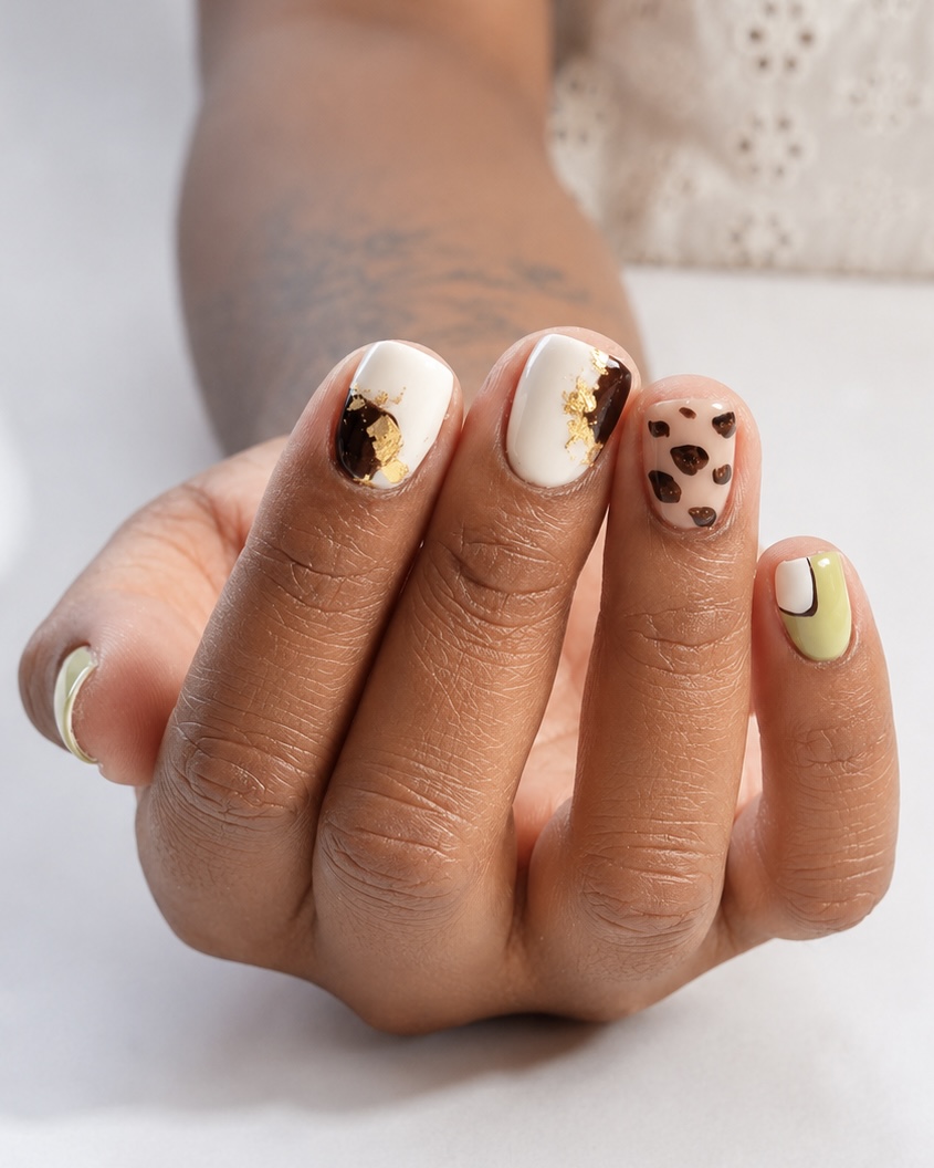 Nail art feuille d'or